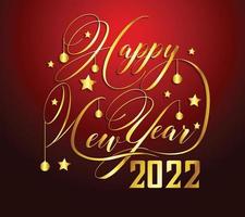 Happy New Year 2022 Lettering . Holiday Vector Illustration.