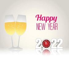 Happy New Year 2022 Lettering . Holiday Vector Illustration.