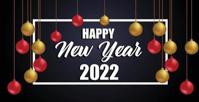 Happy New Year 2022 Lettering . Holiday Vector Illustration.