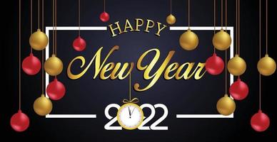 Happy New Year 2022 Lettering . Holiday Vector Illustration.