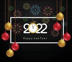 Happy New Year 2022 Lettering . Holiday Vector Illustration.