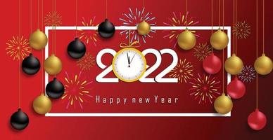 Happy New Year 2022 Lettering . Holiday Vector Illustration.