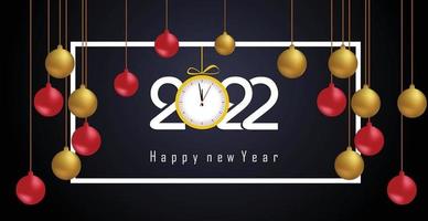 Happy New Year 2022 Lettering . Holiday Vector Illustration.