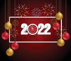 Happy New Year 2022 Lettering . Holiday Vector Illustration.