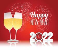 Happy New Year 2022 Lettering . Holiday Vector Illustration.