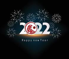 Happy New Year 2022 Lettering . Holiday Vector Illustration.