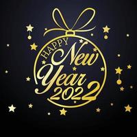 Happy New Year 2022 Lettering . Holiday Vector Illustration.