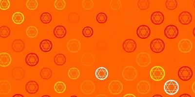 patrón de vector naranja claro con elementos mágicos.