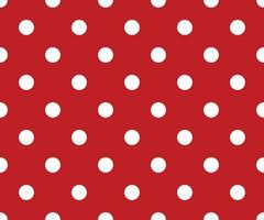 Vintage polka dots white and red pattern, colorful background vector