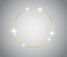 Gold shiny glowing frame with shadows isolated background vector