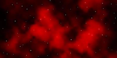 Dark Red vector background with colorful stars.