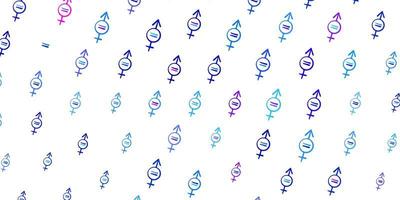 Light Blue, Red vector backdrop with women power symbols.