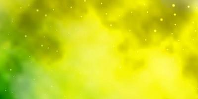 Light Green, Yellow vector background with colorful stars.