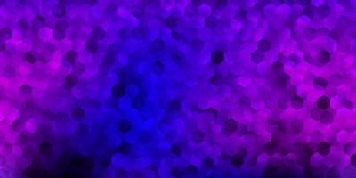 Light purple, pink vector backdrop with a batch of hexagons.