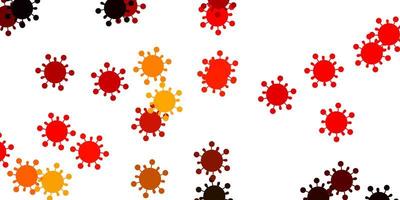 Light red vector backdrop with virus symbols.