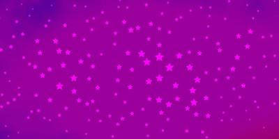 Dark Purple, Pink vector layout with bright stars.