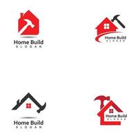 Creative Home Construction Logo With Hammer Symbol