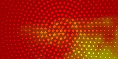 Light Red, Yellow vector texture with beautiful stars.