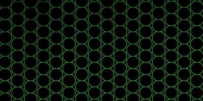 Dark Green vector background with bubbles.