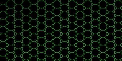 Dark Green vector background with bubbles.