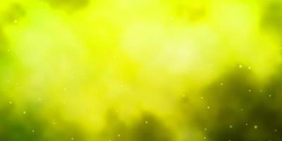 Light Green, Yellow vector background with small and big stars.