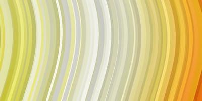 Light Red, Yellow vector background with curved lines.