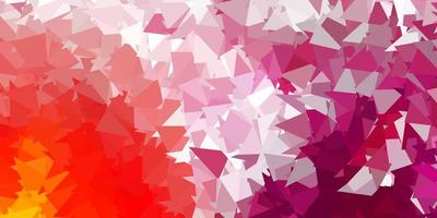 Light pink, yellow vector abstract triangle pattern.