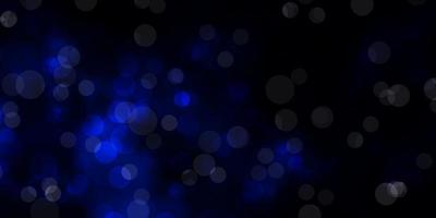 Dark BLUE vector background with bubbles.