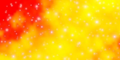 Light Orange vector background with colorful stars.