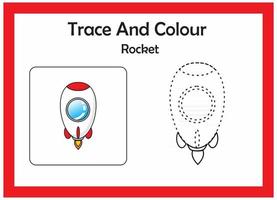 trace and colour rocket vector