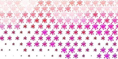 Light Pink vector pattern with coronavirus elements.