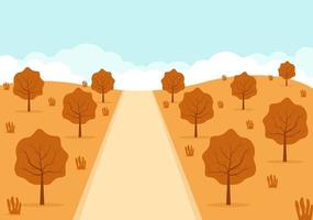 Autumn Background Landing Page Falling Leaves and Leaf Flying vector