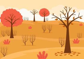 Autumn Background Landing Page Falling Leaves and Leaf Flying vector