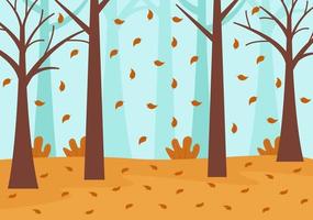 Autumn Background Landing Page Falling Leaves and Leaf Flying vector