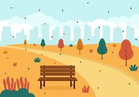 Autumn Background Landing Page Falling Leaves and Leaf Flying vector