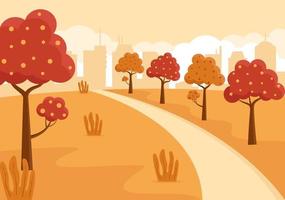 Autumn Background Landing Page Falling Leaves and Leaf Flying vector