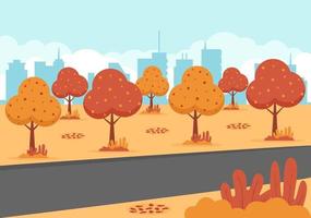 Autumn Background Landing Page Falling Leaves and Leaf Flying vector