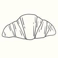 Doodle freehand sketch drawing of croissant bread. vector