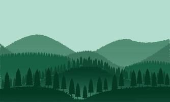 paisaje con montañas y árboles vector gratis