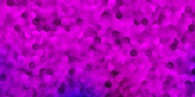 Light purple, pink vector backdrop with a batch of hexagons.