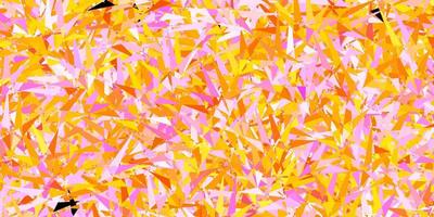 Dark Pink, Yellow vector backdrop with lines, triangles.