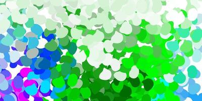 Light pink, green vector backdrop with chaotic shapes.