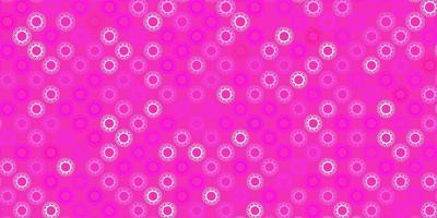 Light purple, pink vector pattern with coronavirus elements.