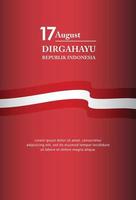 17 August. Indonesia Happy Independence Day Spirit of freedom vector