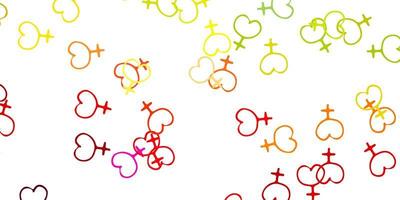 Light Multicolor vector background with woman symbols.