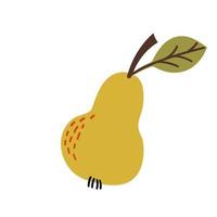 Single  element pear. Flat style hand drawn vector