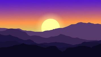 Mountain Landscape With Gradient Sky