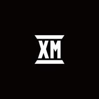 XM Logo monogram with pillar shape designs template vector