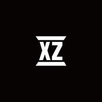 XZ Logo monogram with pillar shape designs template vector