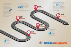 Ilustración de vector de plantilla de infografía de línea de tiempo de hoja de ruta empresarial